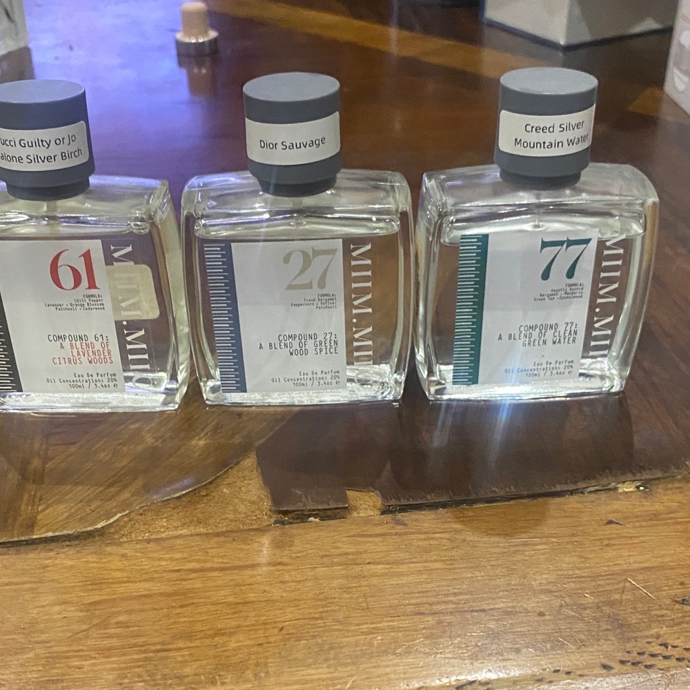3 (Three) MIIM Inspired Male Cologne fragrances.
